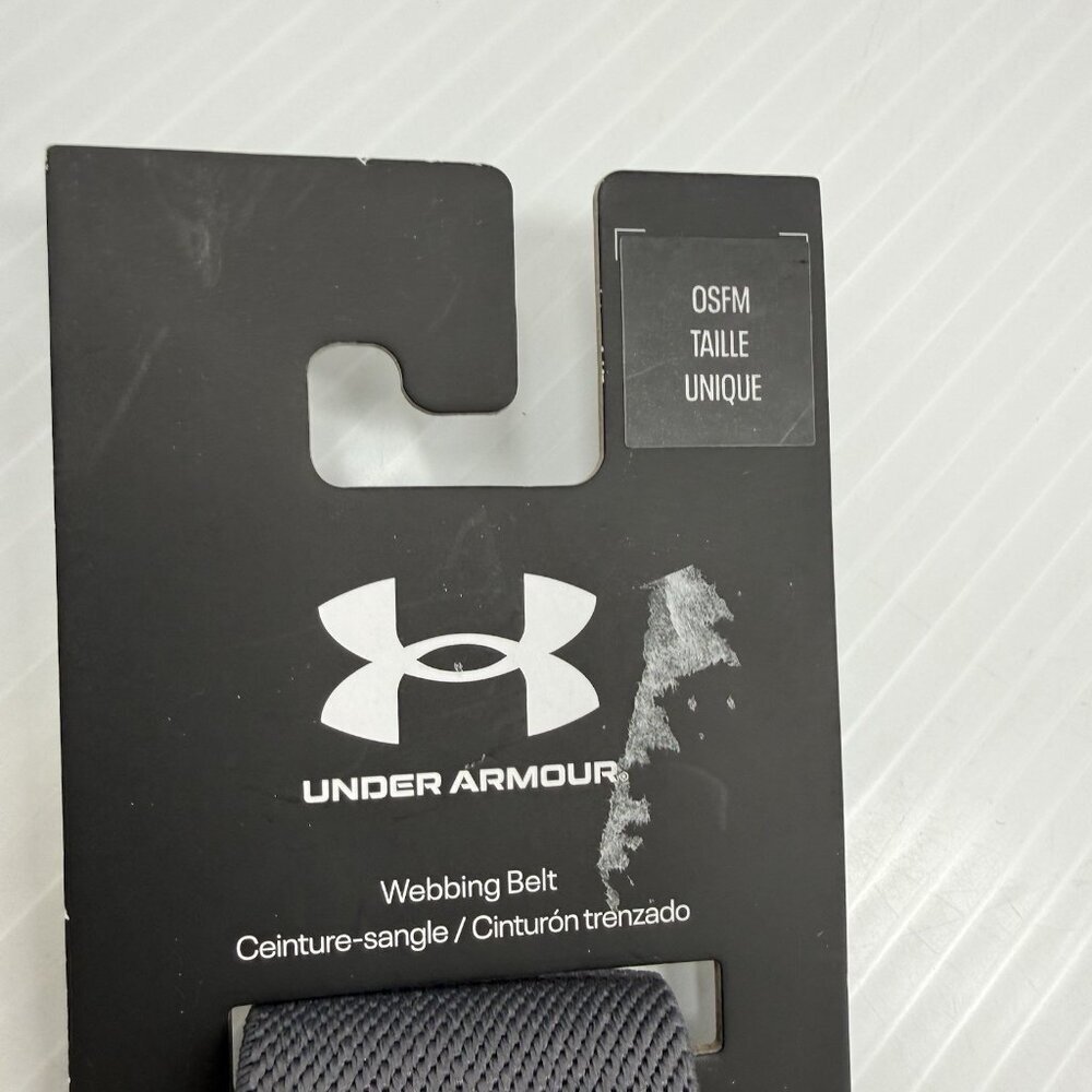 Under Armour Webbing Belt Mens OSFM Adjustable Tactical Casual Golf Gray NWT - Picture 4 of 7